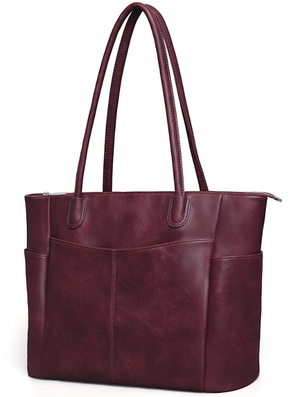 Large Tote Bag for Women Work Vegan Leather 23L Tote Purse Zipper